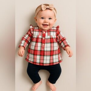 Carter’s Baby Girl Plaid Christmas Outfit 3M‎ NWT